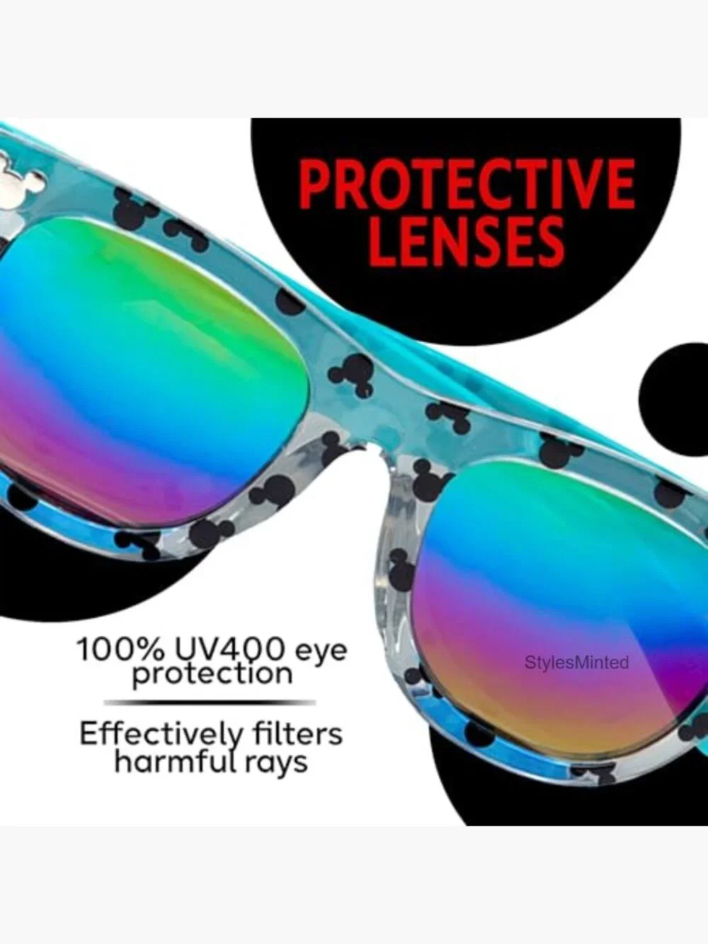 Mickey Mouse Kids Sunglasses UV400 Protective with Case